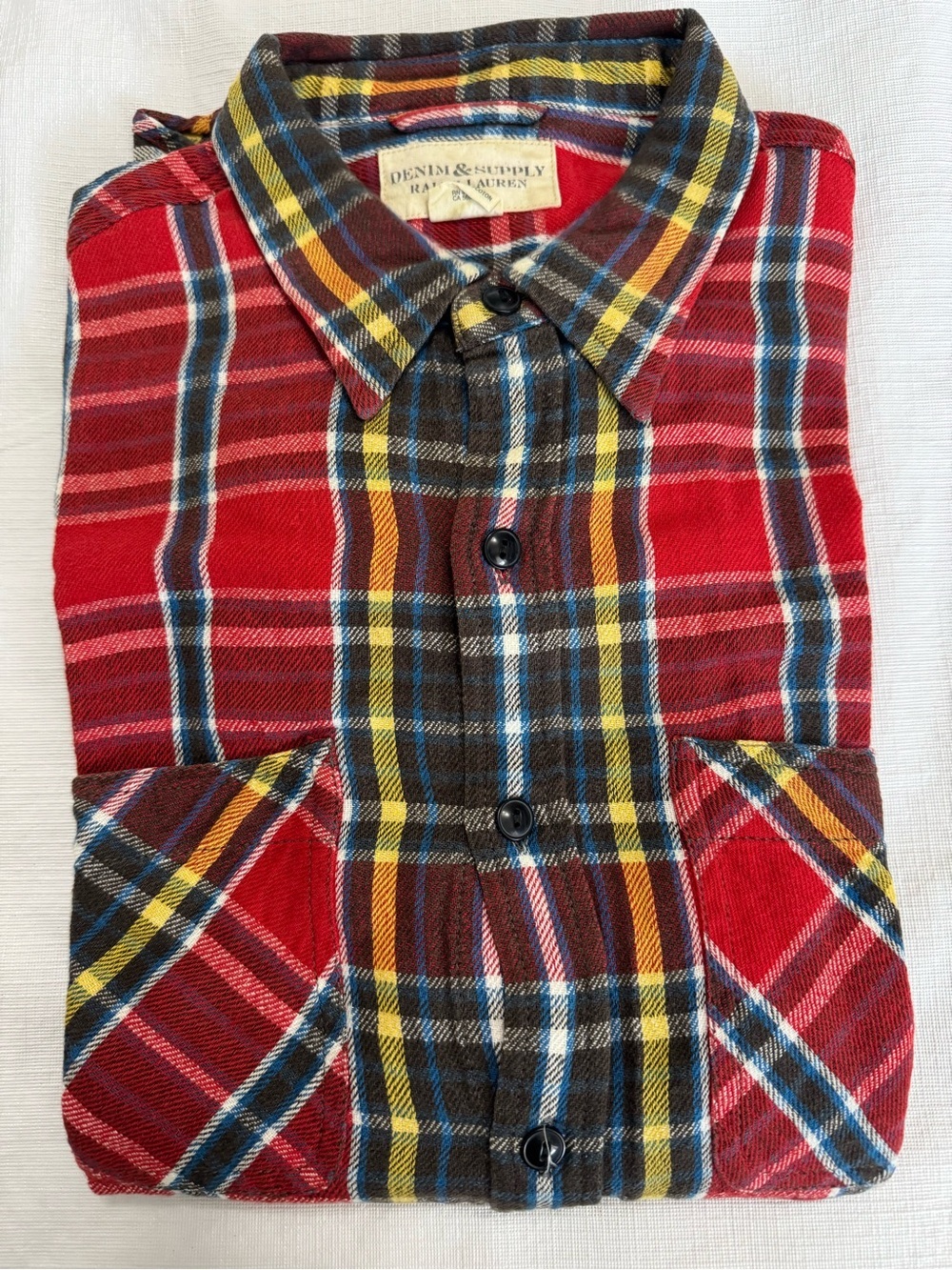 Ralph Lauren Denim and Supply Ralph Lauren Stylish Red Plaid Men's Shirt SZ L